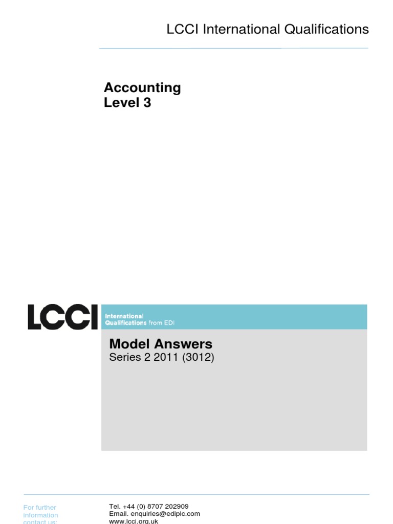 Accounting Level 3: LCCI International Qualifications | PDF ...