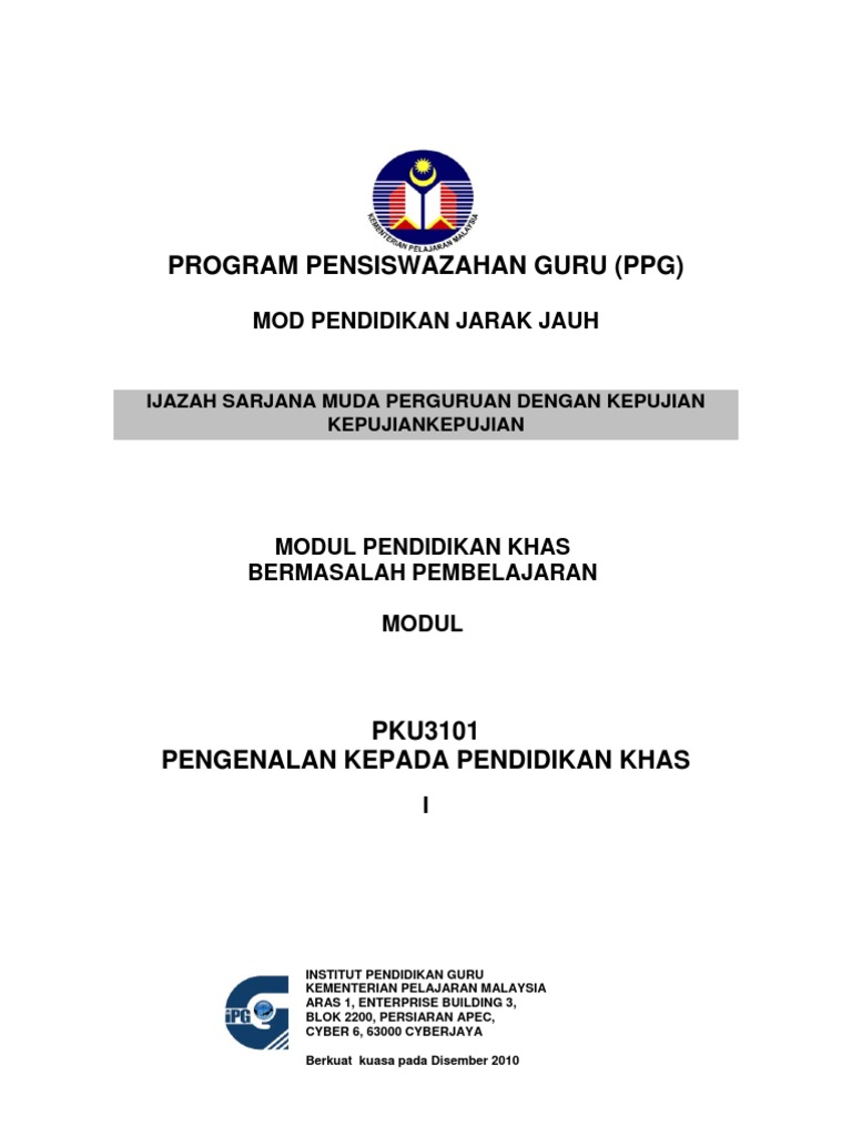 Pku3101 Pengenalan Kepada Pendidikan Khas Pdf