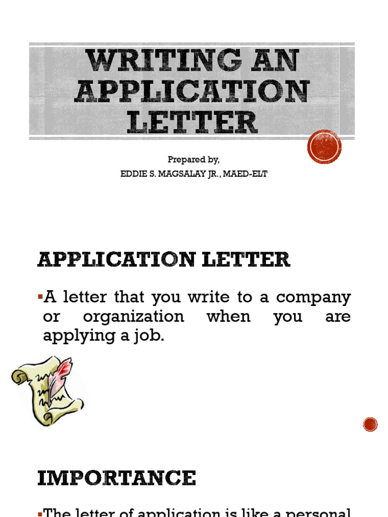 Writing An Application Letter | PDF | Paragraph | Accounting