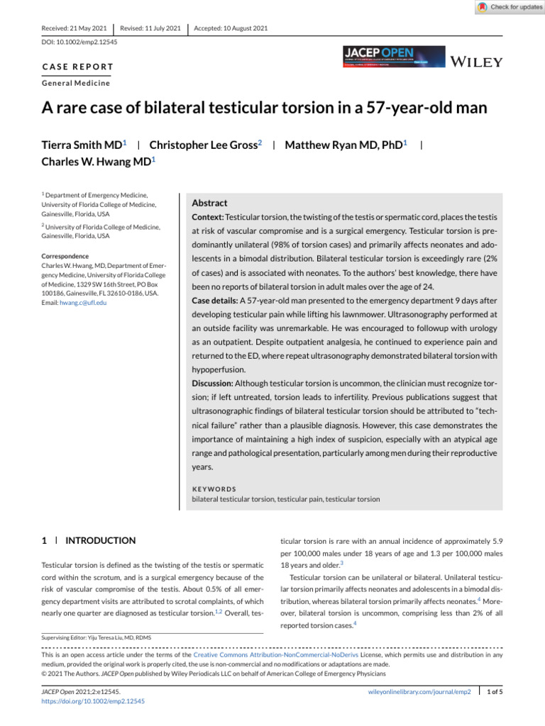 JACEP Open - 2021 - Smith - A rare case of bilateral testicular torsion ...