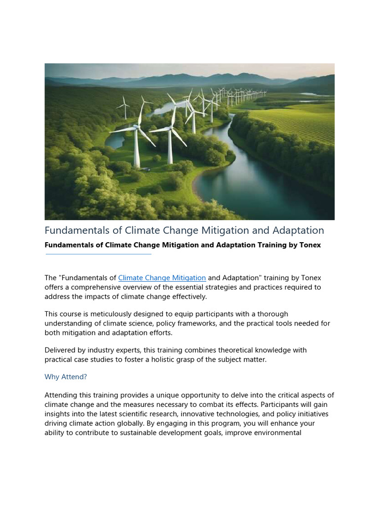 Climate Change Mitigation Training | PDF | Climate Change Mitigation ...
