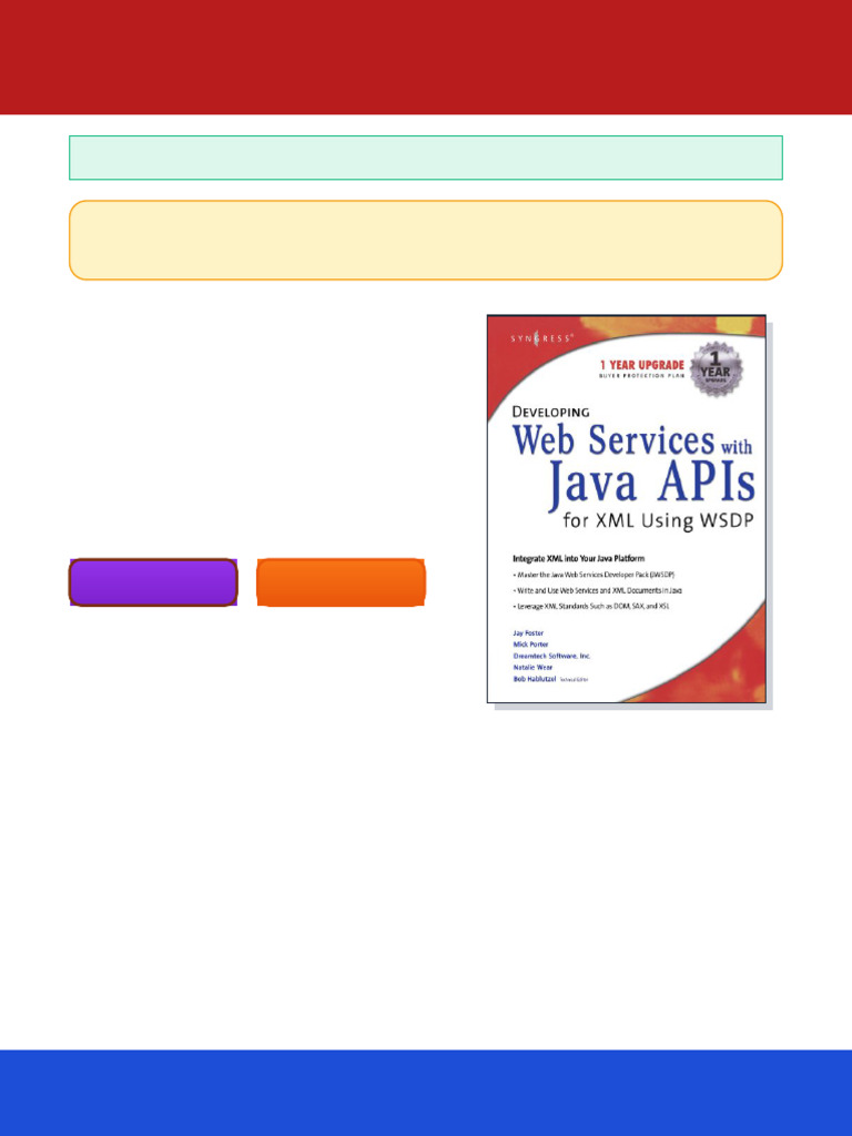 Developing Web Services With Java APIs For XML 1st Edition Robert ...