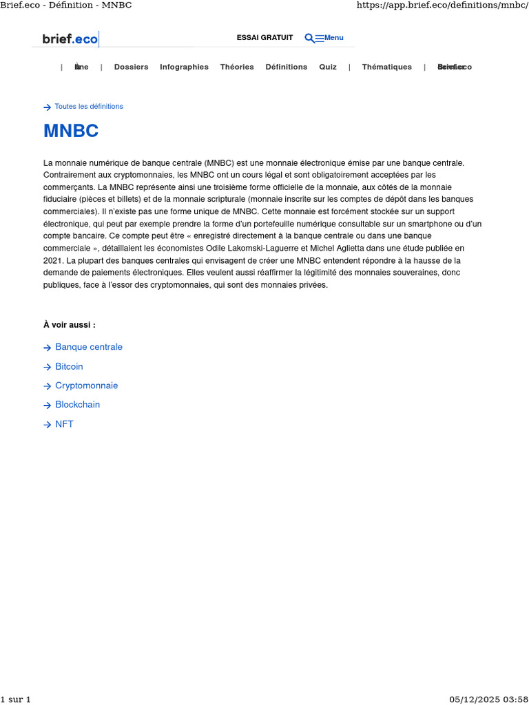 Brief - Eco - Définition - MNBC | PDF