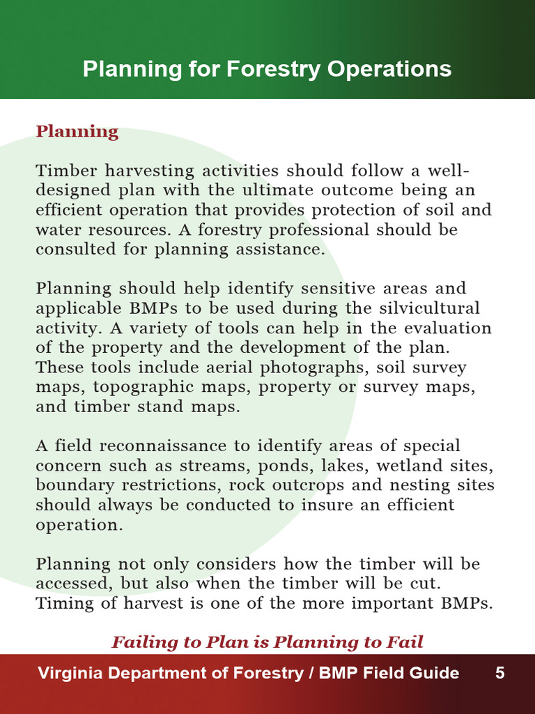 Virginia Forestry BMP Planning Guide | PDF | Logging | Stream