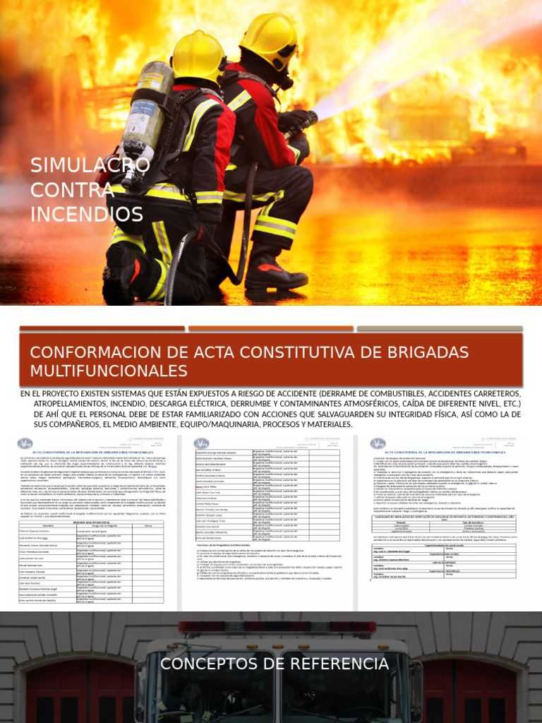 Simulacro de Incendios y Brigadas Multifuncionales | PDF | Defensa Civil