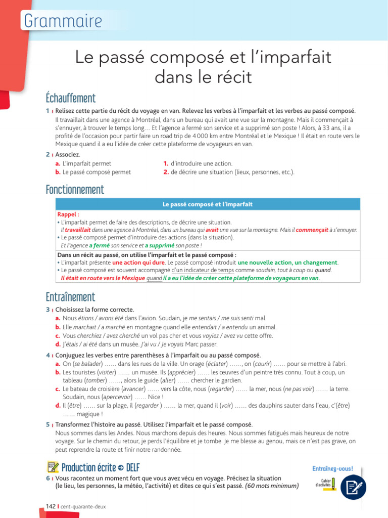 Passé Composé et Imparfait en Récit | PDF