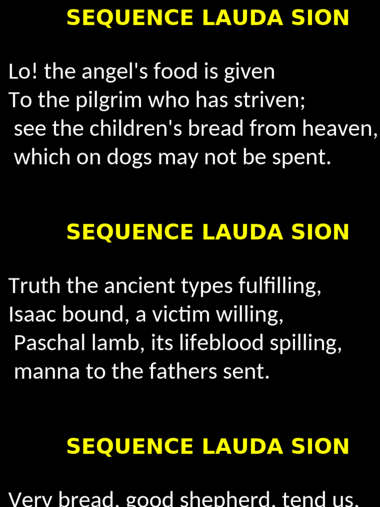 Lauda Sion: A Sacred Sequence Poem | PDF
