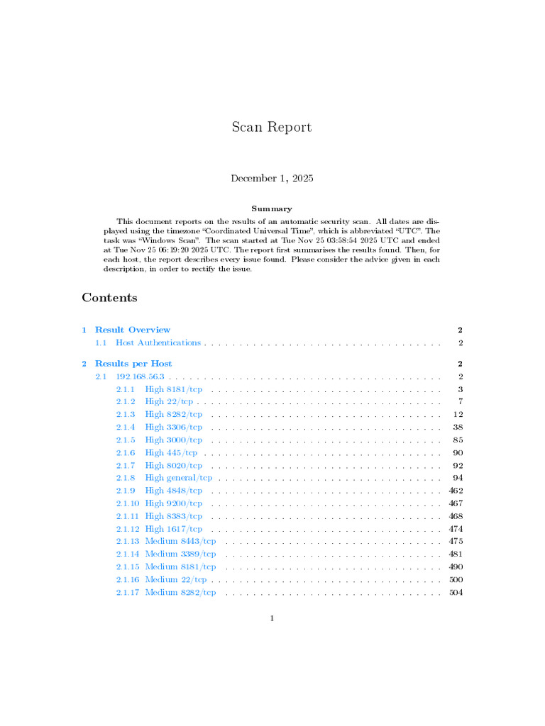 Security Scan Report Summary 2025 | PDF | Transport Layer Security ...