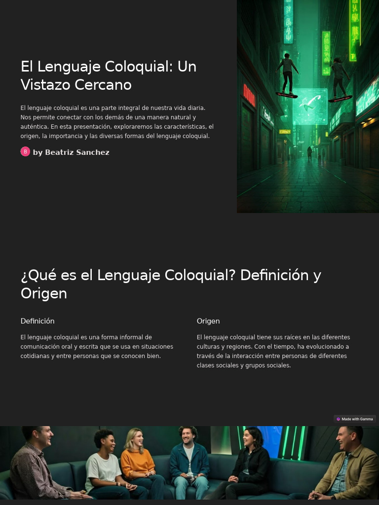 El Lenguaje Coloquial Un Vistazo Cercano | PDF | Comunicación ...