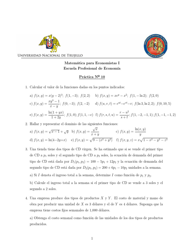 Ejercicios de Matemáticas para Economistas | PDF | Sector privado ...