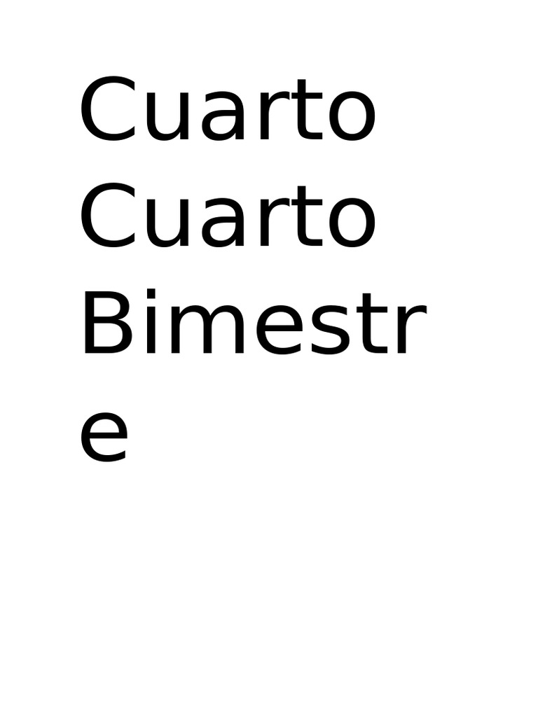 Cuarto Bimestre | PDF