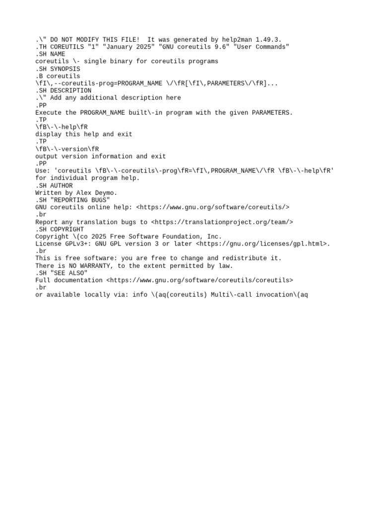 Coreutils 1 | PDF