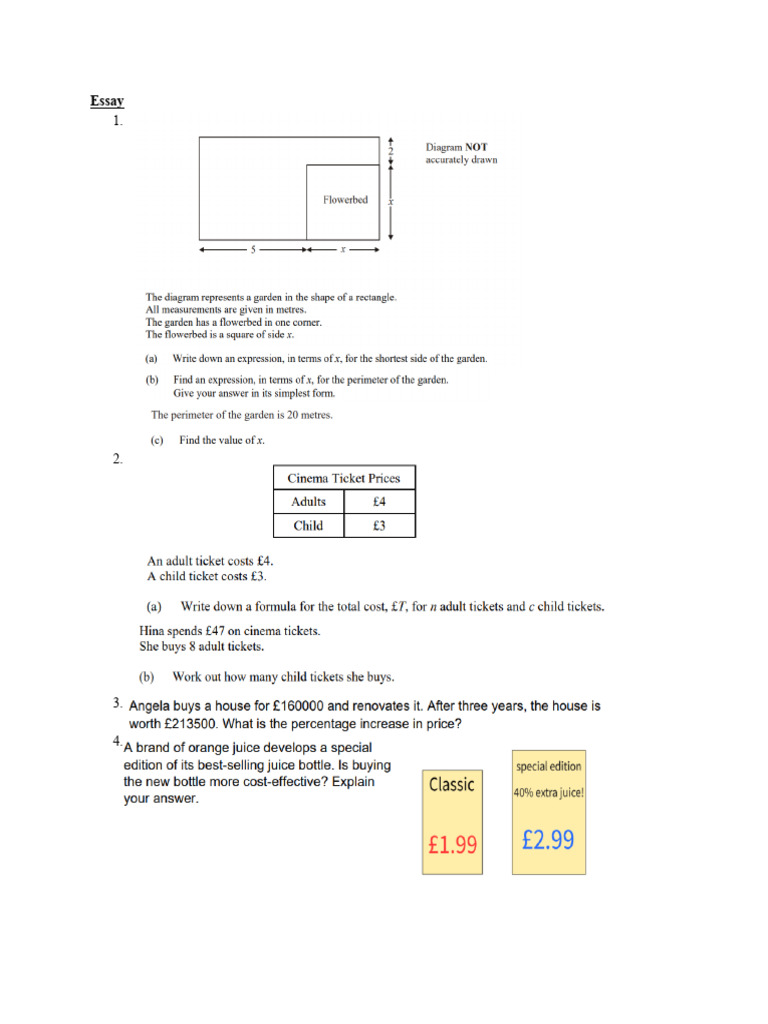 Math Test 2 | PDF
