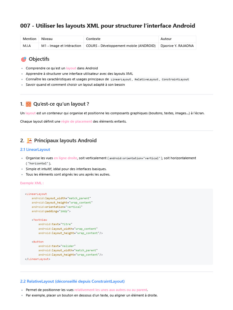 Structurer l'interface Android avec XML | PDF | Mise en page | Android ...