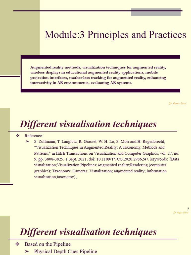 Augmented Reality Visualization Techniques | PDF | Augmented Reality ...