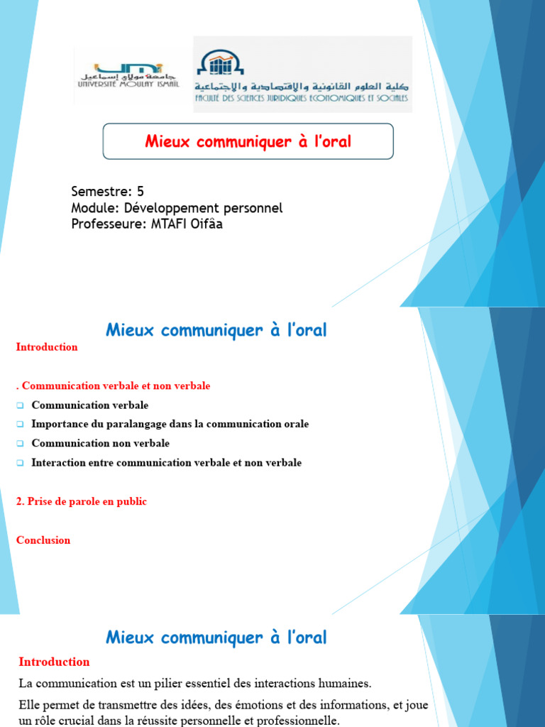 Techniques de communication orale efficace | PDF | Communication non ...