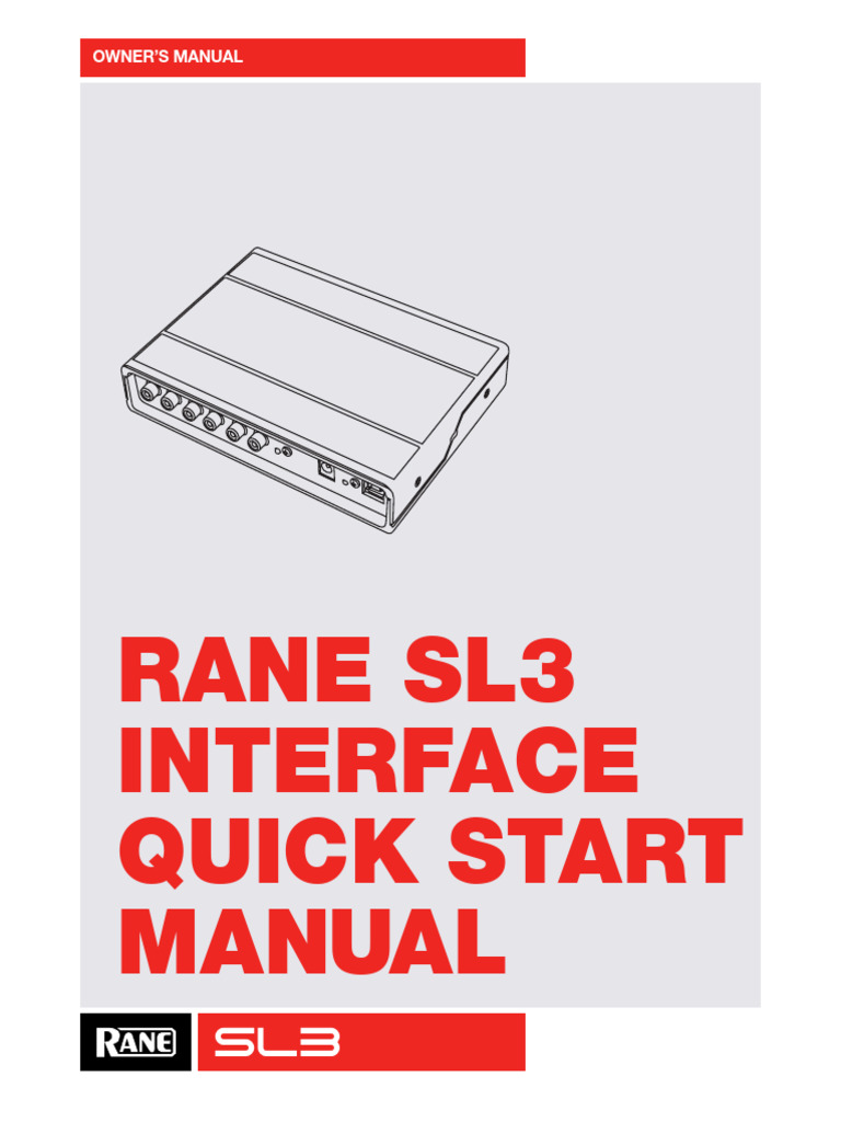 Rane SL3 Owner's Manual Guide | PDF | Disc Jockey | Usb
