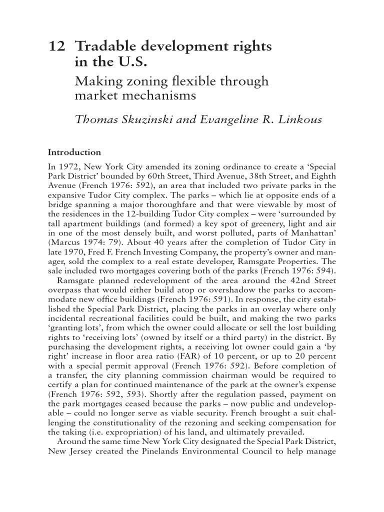 U.S. Tradable Development Rights Explained | PDF | Property | Zoning