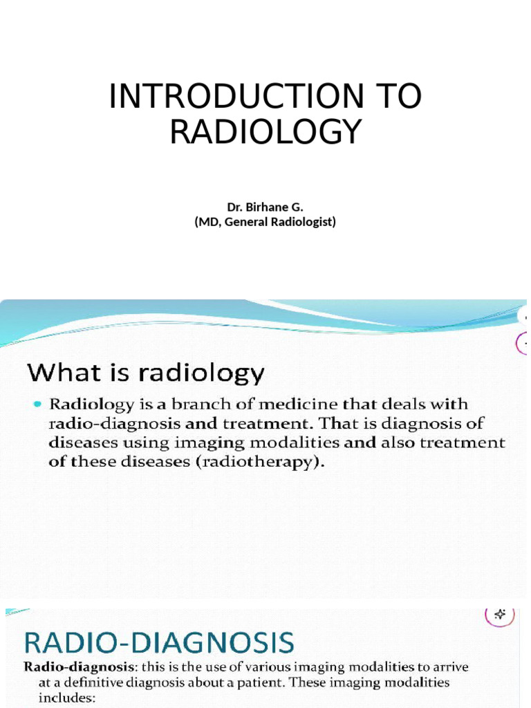 Introduction to Radiology | PDF