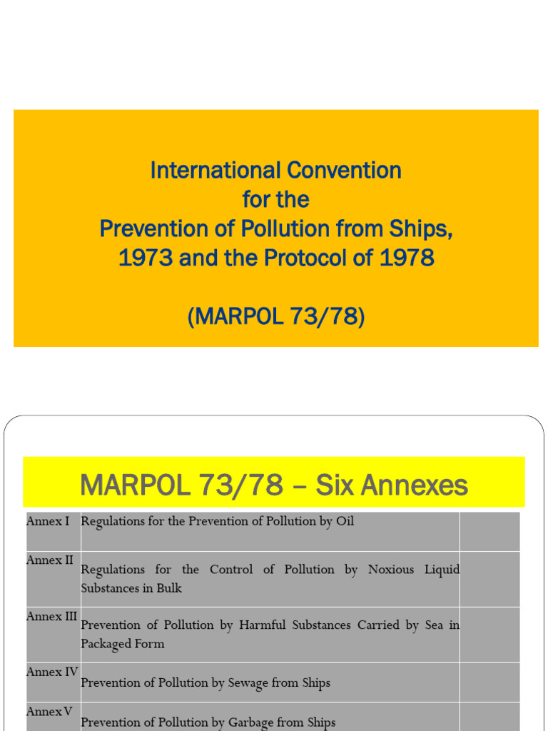 Marpol 73 - 78 Annexes - For Me 24 | PDF | Emission Intensity | Oil Tanker