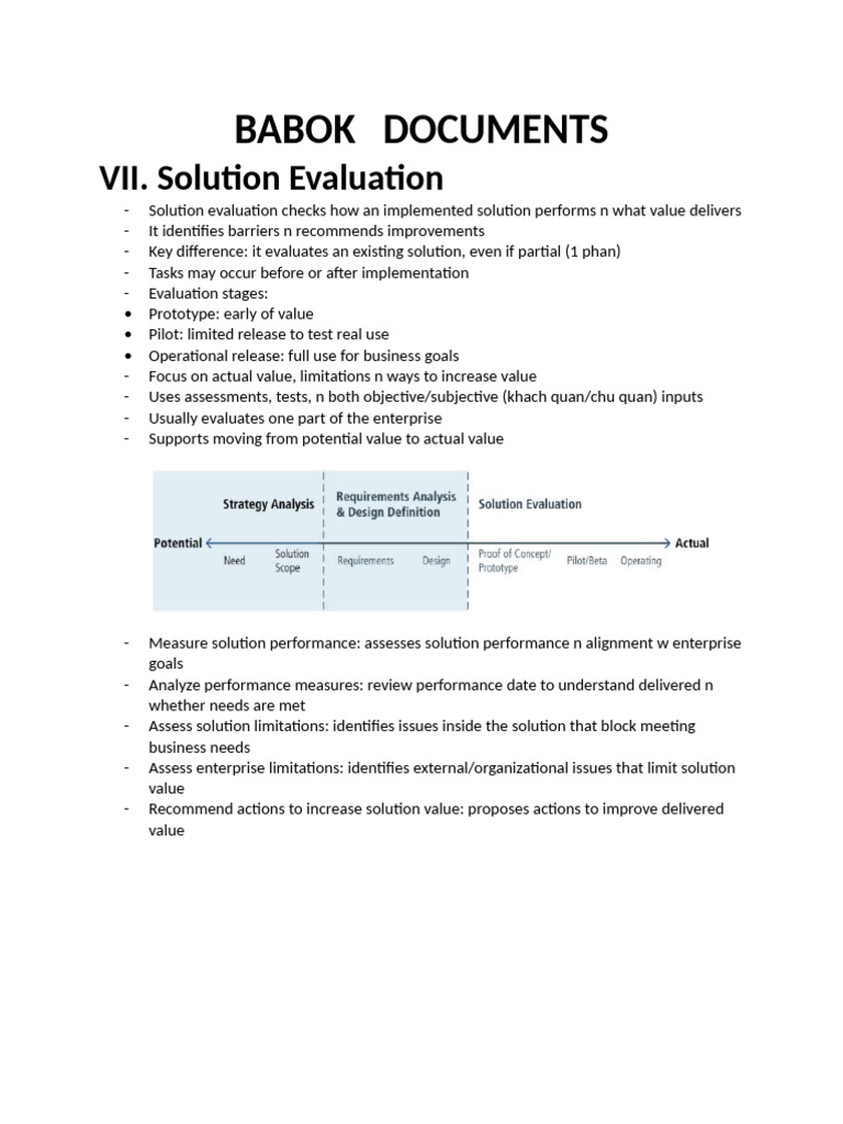 Solution Evaluation and Performance Analysis | PDF | Risk | Performance ...