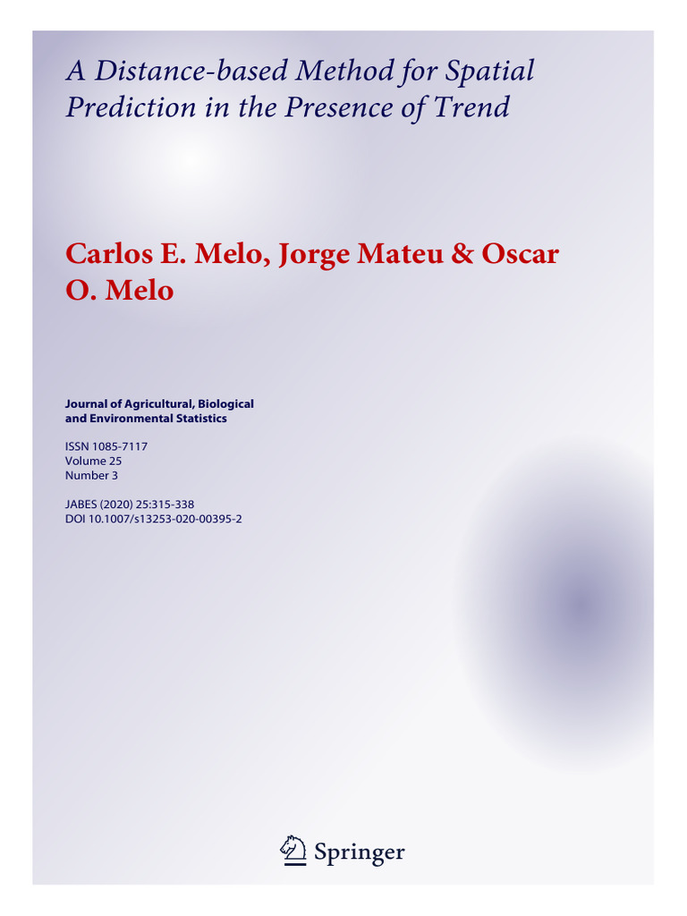 A Distance-Based Method For Spatial Prediction in The Presence of Trend ...