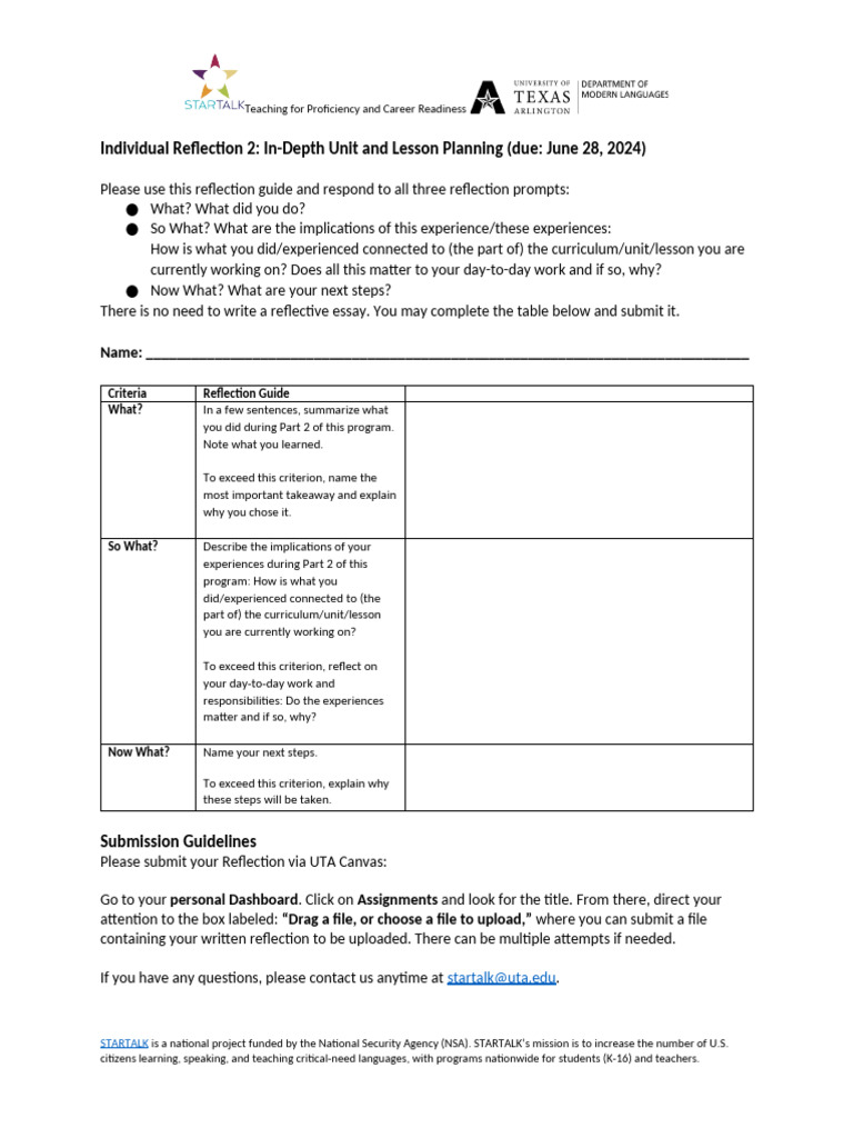 Reflection on Unit and Lesson Planning | PDF