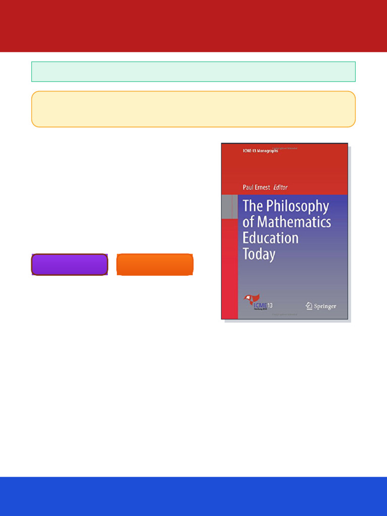 The Philosophy of Mathematics Education Today Paul Ernest Ebook ...