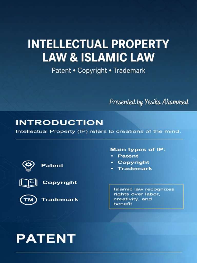 Intellectual Property Law & Islamic Law | PDF