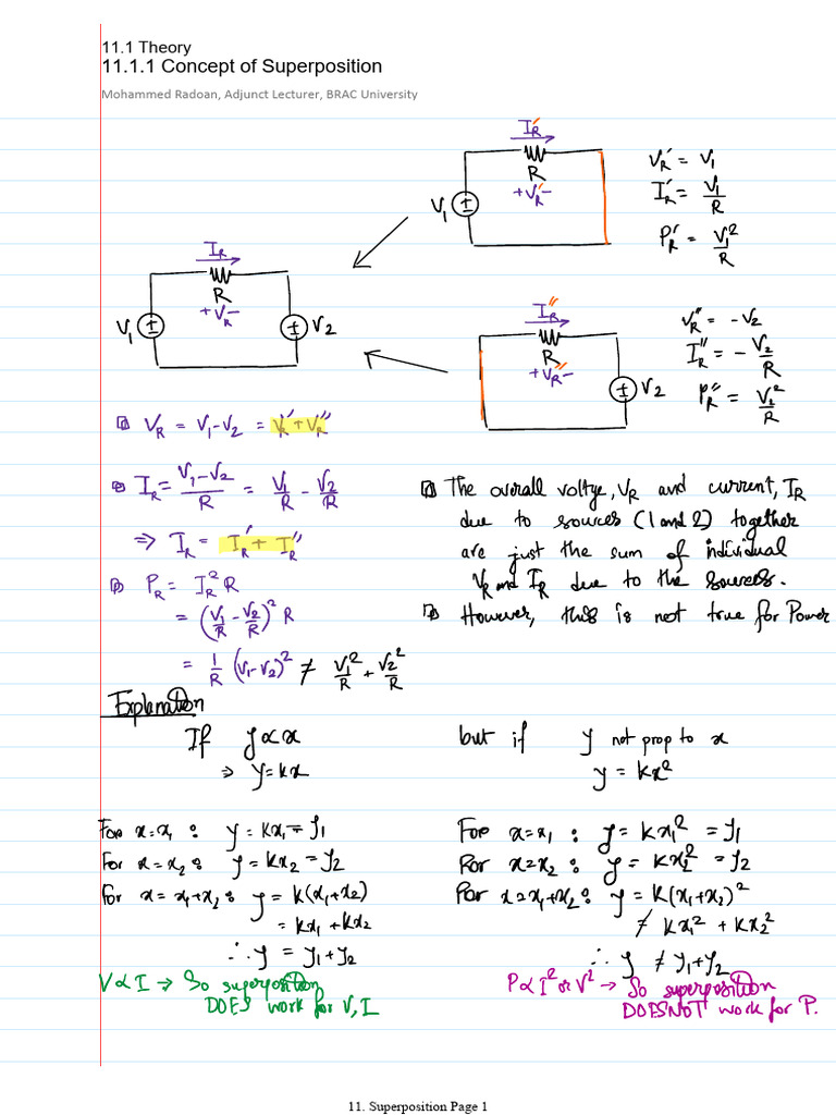 11. Superposition | PDF | Electrical Engineering | Electricity