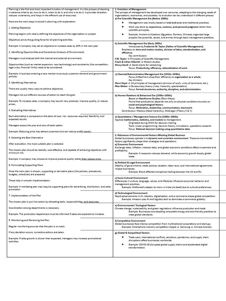 Essential Steps in Management Planning | PDF | Science | Business Economics