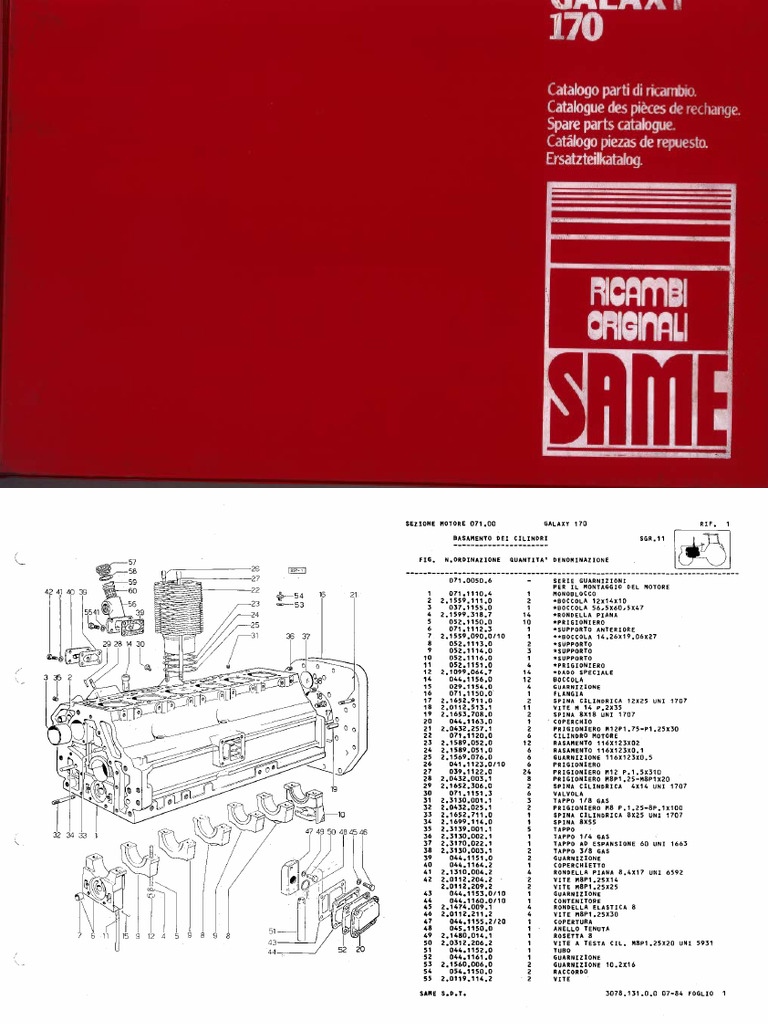 SAME Galaxy 170 Engine Parts | PDF
