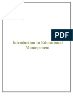 Introduction To Educational Management