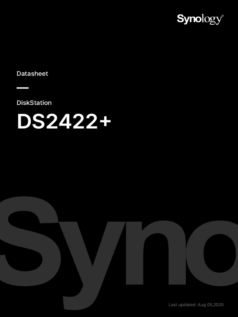 Synology DS2422+ NAS Datasheet | PDF | Backup | Virtualization