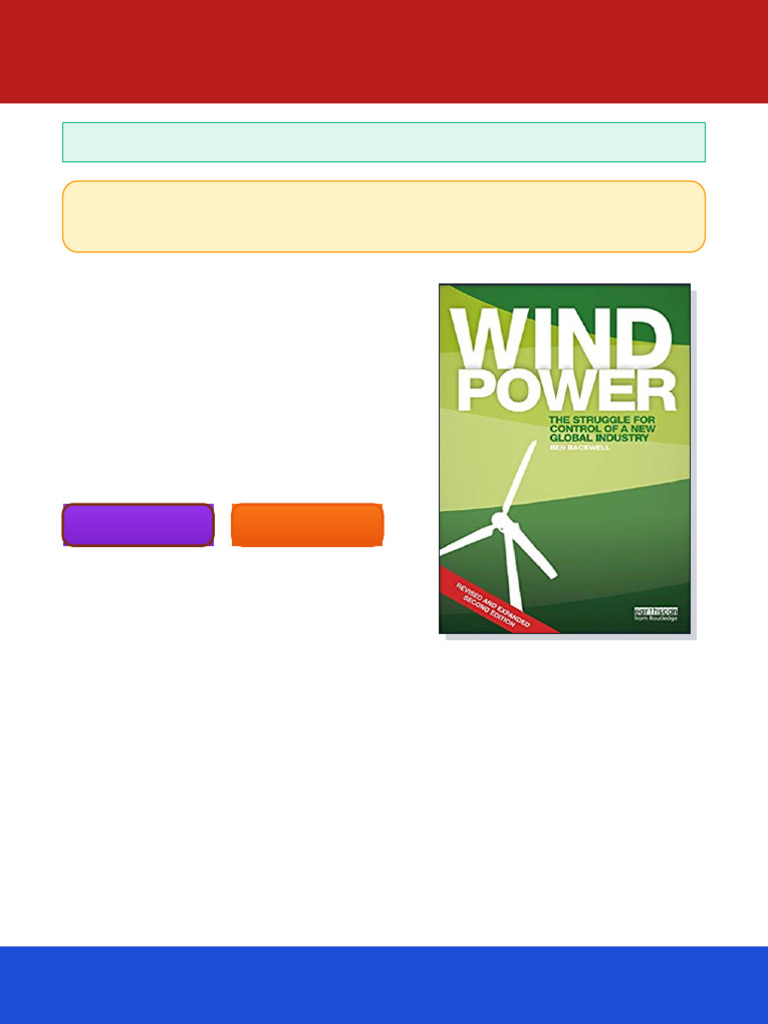 Wind Power The Struggle for Control of a New Global Industry 2nd ...