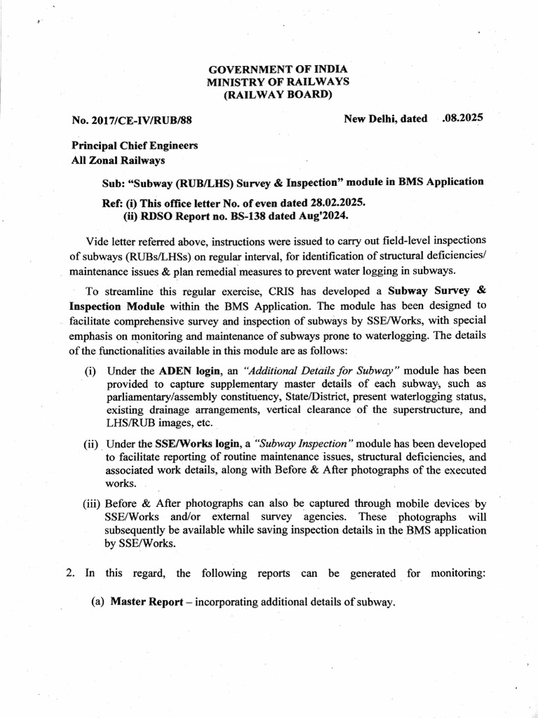 Subway Inspection Module for BMS Application | PDF