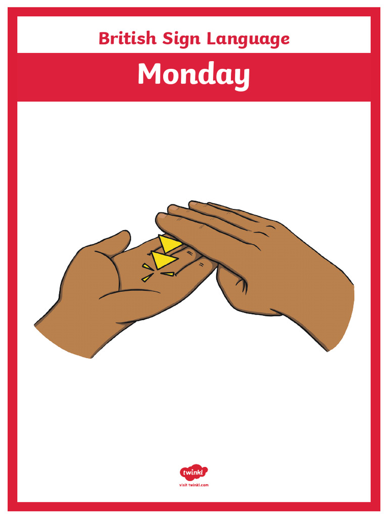 T S 1612 British Sign Language Days of The Week Display Posters | PDF