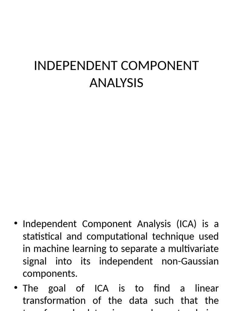 Independent Component Analysis | PDF | Eigenvalues And Eigenvectors ...