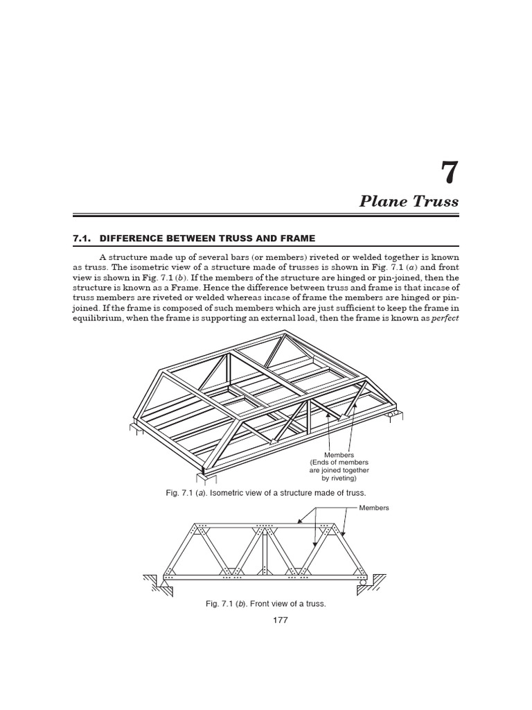 Truss vs Frame: Structural Analysis Guide | PDF | Truss | Force