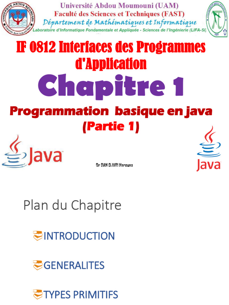Introduction à la programmation Java | PDF | Java (Langage de ...