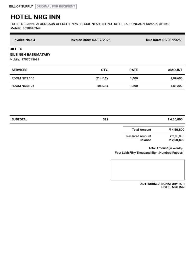 Nilsingh Basumatary Sales Invoice 4 | PDF