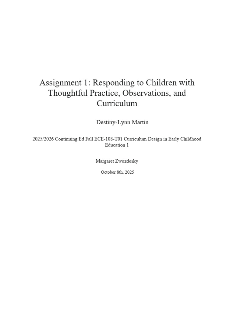 Early Childhood Curriculum Design Guide | PDF | Learning | Cognitive ...
