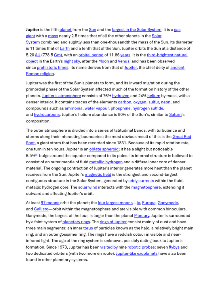 Jupiter | PDF | Jupiter | Planets