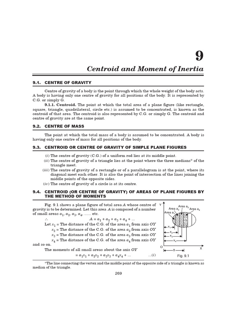 Centre of Gravity and Centroid Explained | PDF | Area | Center Of Mass
