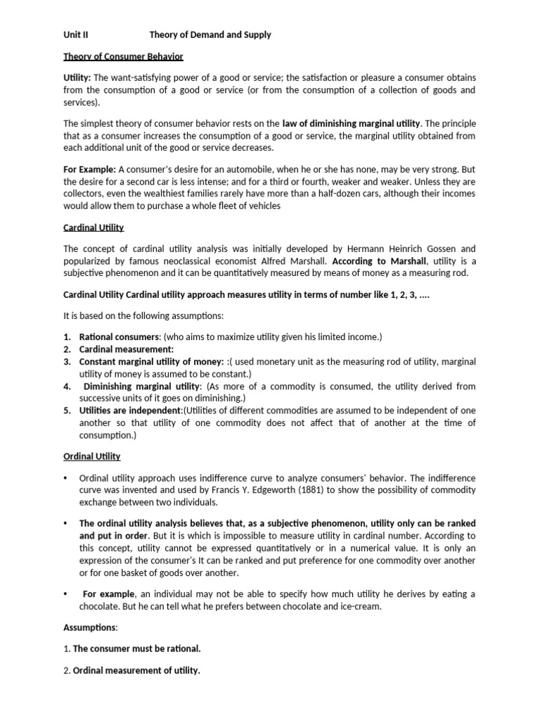 Demand and Supply Theory Explained | PDF | Utility | Demand
