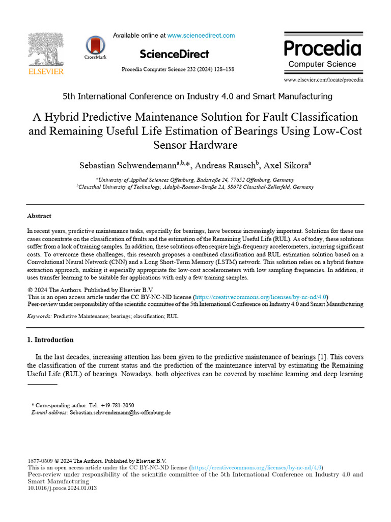 Hybrid Predictive Maintenance for Bearings | PDF | Algorithms | Applied ...