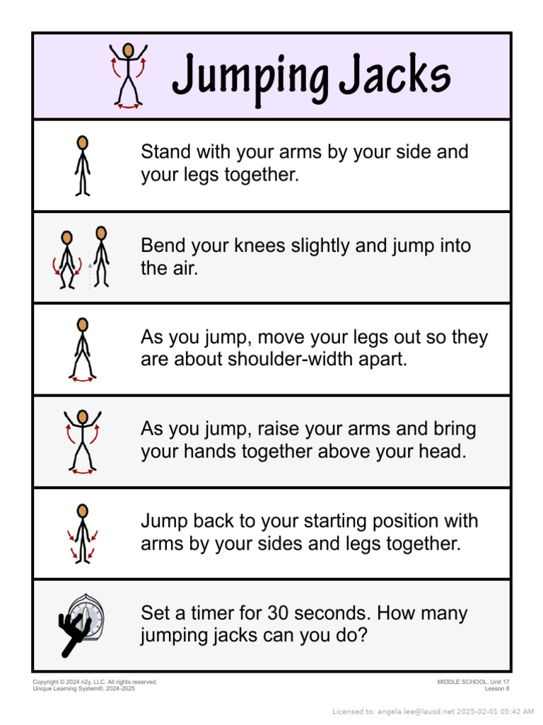 Jumping Jacks Exercise Guide for Kids | PDF | Physical Exercise