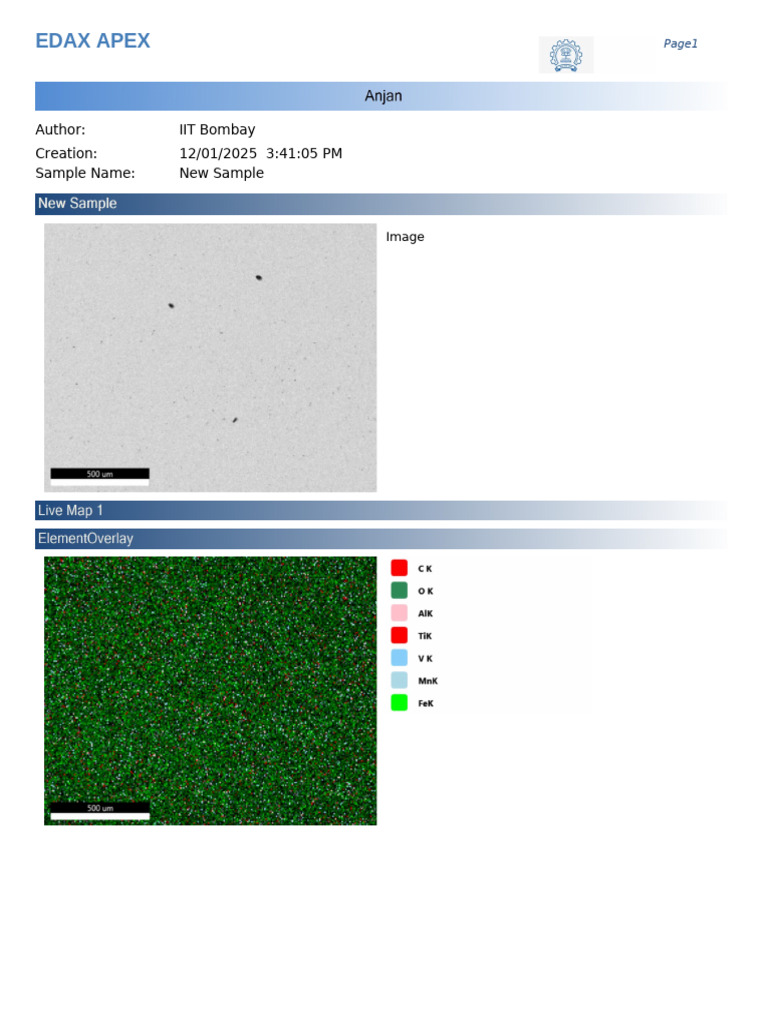 EDAX APEX Sample Analysis Results | PDF