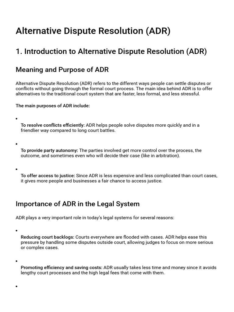 Understanding Alternative Dispute Resolution | PDF | Alternative ...