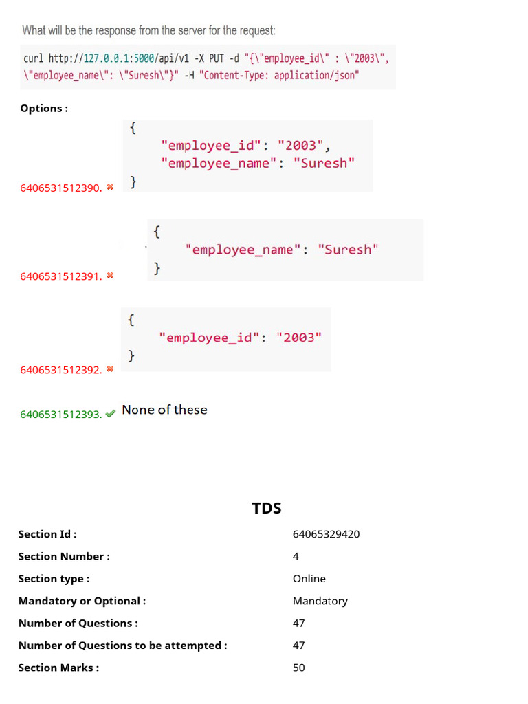 Tds | PDF | Multiple Choice | Machine Learning